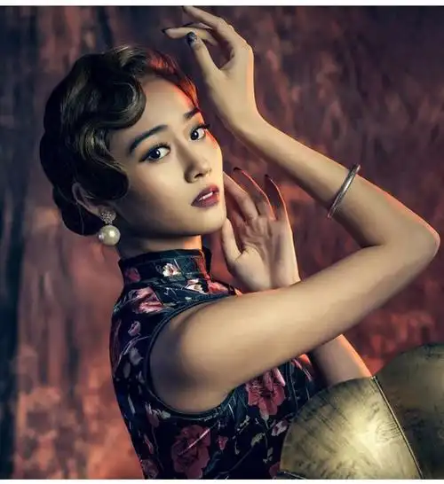 民国发型假发复古手推刘海波纹假发片民国发型旗袍发饰古装汉服影楼