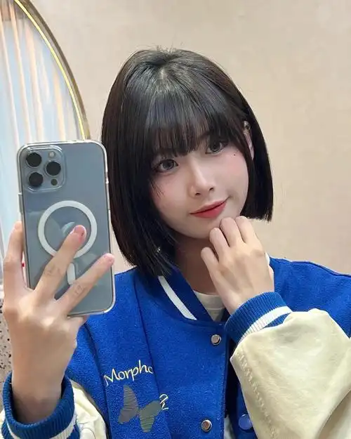 全头0层次,硬线条修剪(搭配法式刘海减龄效果更佳)94全头无需打薄