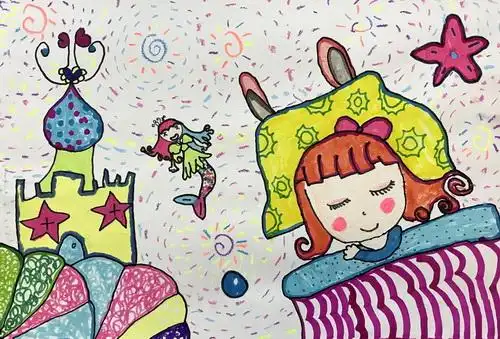 少儿书画作品-《梦境奇想》/儿童书画作品《梦境奇想》欣赏_中国少儿