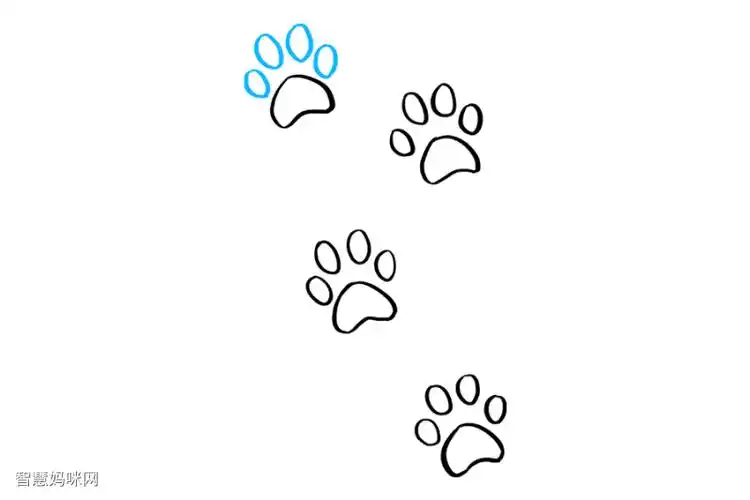 如何画猫爪印