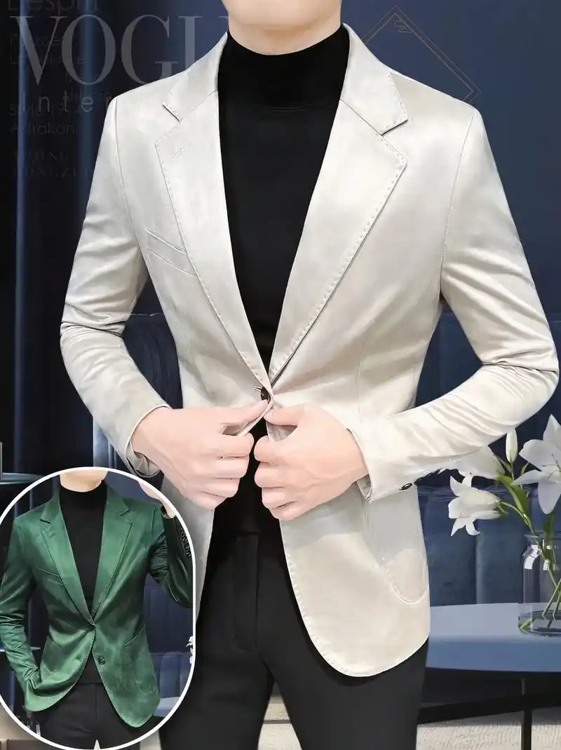 雅痞鹿皮绒西装外套