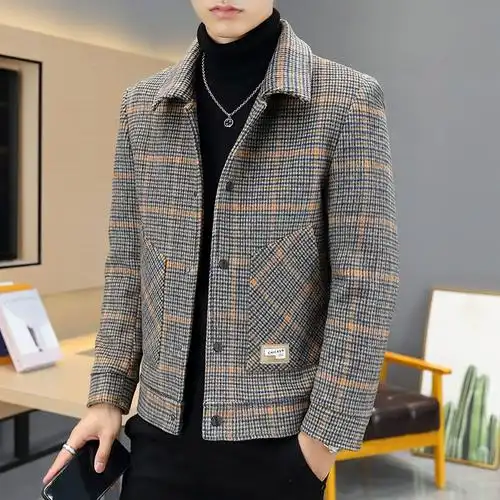 男士外套秋冬季休闲男装2022新款毛呢夹克30岁上衣春秋高级感穿搭