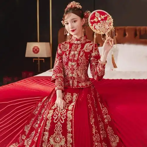 结婚礼服龙凤褂大码新娘新款嫁衣高端中式出租秀禾服租赁2023新款