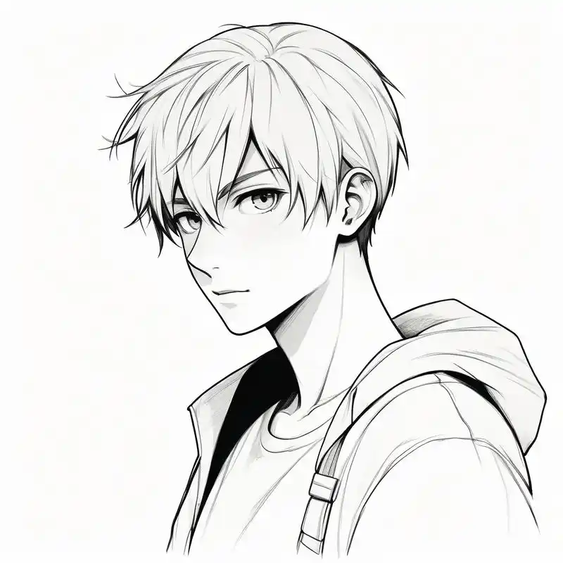 96 寸头男生黑白素描头像 94