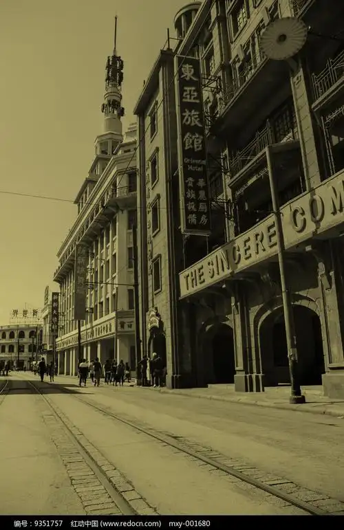 怀旧老上海沿街建筑