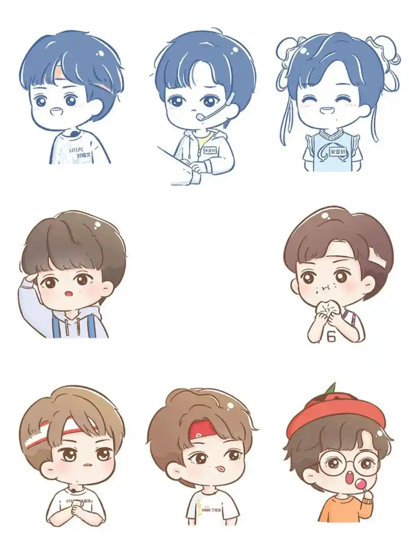 tnt时代少年团丨q版可爱头像简笔画合集 整理了一下近期画的时代少年