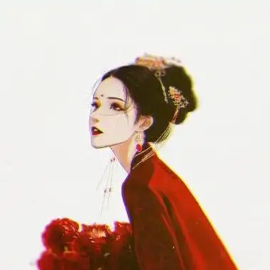 动漫女生古风头像红衣