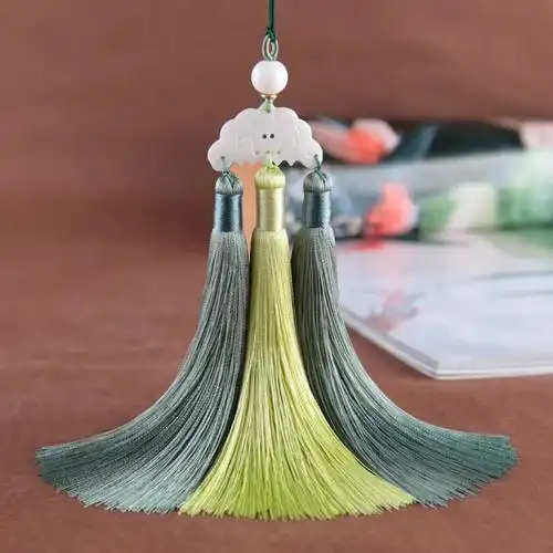 贝壳莲花牌子真丝流苏人造丝穗子古风挂件民族风饰品吊坠车挂吊饰七夕