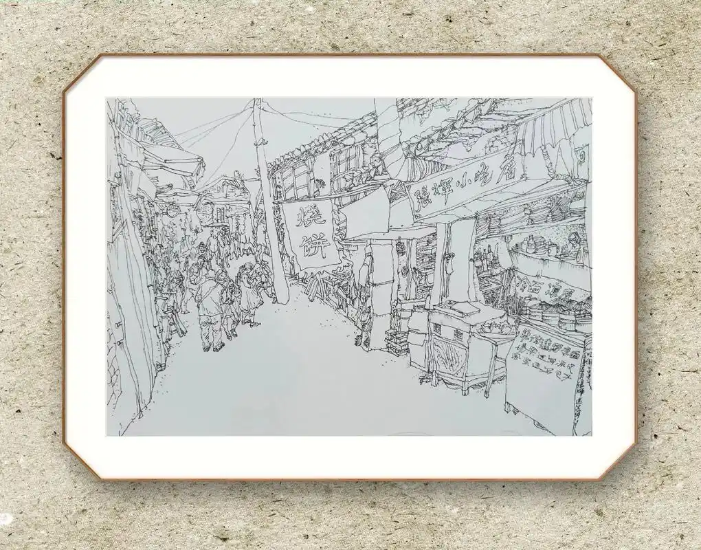 速写风景区写生线描努力成为最好的自己