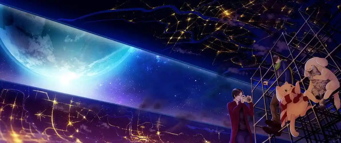 星空男生摄影狗3440x1440动漫壁纸