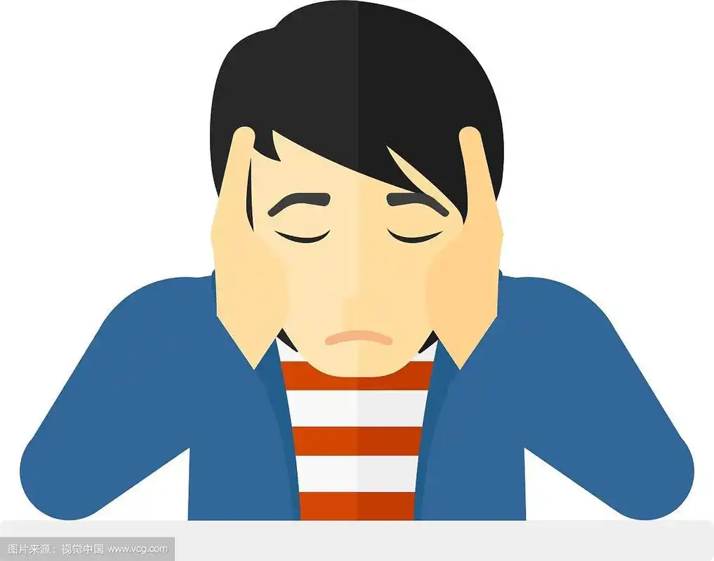 焦急的男人紧紧地抓着自己的头