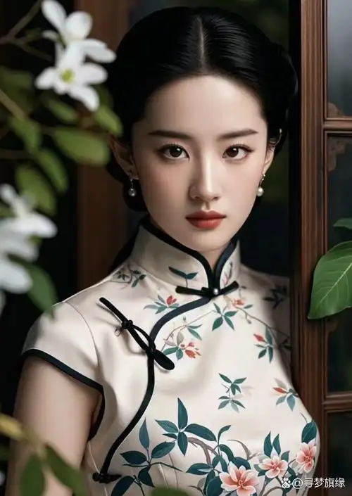 刘亦菲, 美如画中仙, 一袭旗袍显风韵.