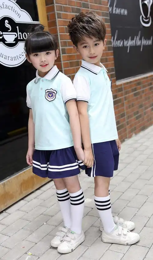 奇骏鼠适合116岁小孩子小女孩夏天穿的2022夏季校服儿童装套装男女