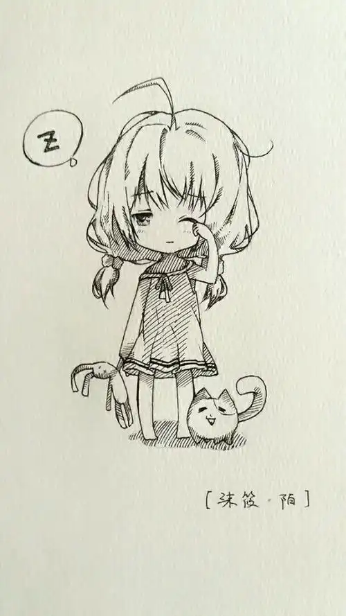 可爱人物手绘简笔画