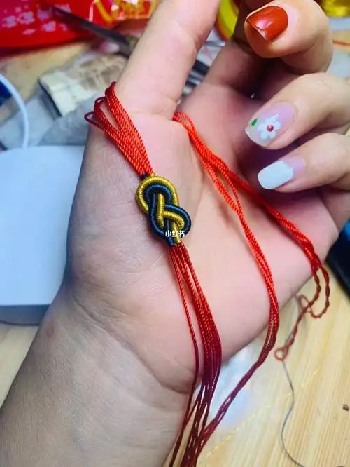 8字发财结_配饰_手工制作_手链_编织_配饰分享_兴趣爱好_手工