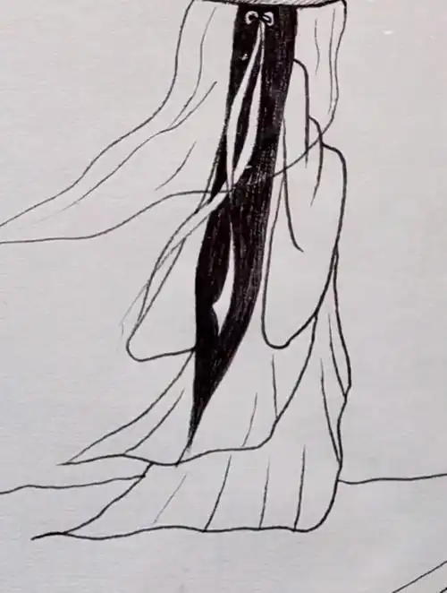 画古风姐姐的背影一看就会那种简笔画