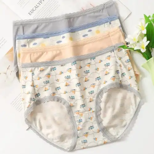 蝶安芬女士内裤女中腰平角性感时尚纯棉抑菌裆提臀舒适透气短裤头