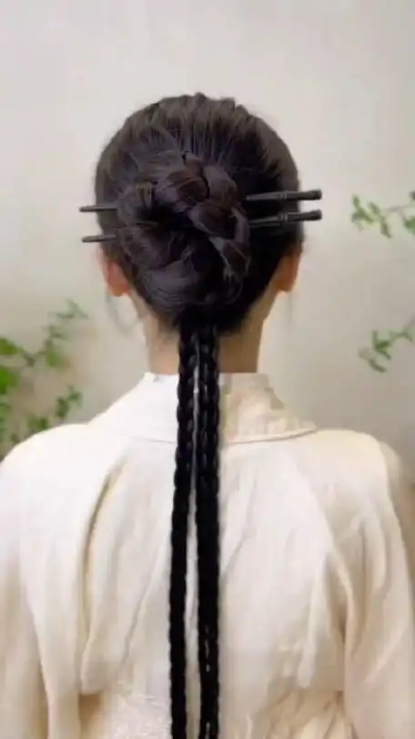 马面裙新中式筷子盘发汉服日常发型教程来了又酷又飒
