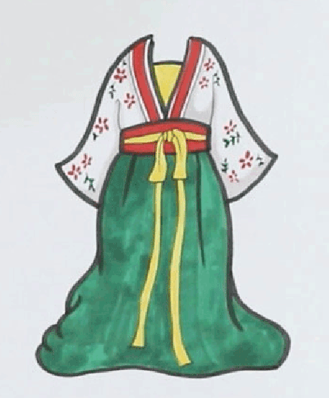 唐朝襦裙简笔画