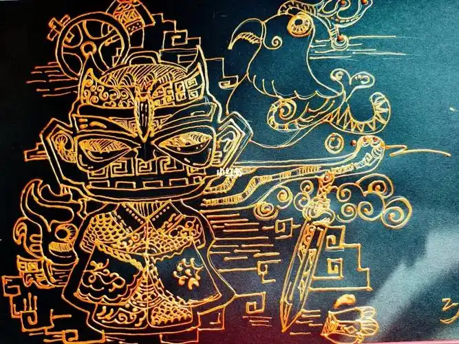 神秘的古蜀国#三星堆 #绘画临摹  #考古  #海娜  #海娜手绘  #三星堆