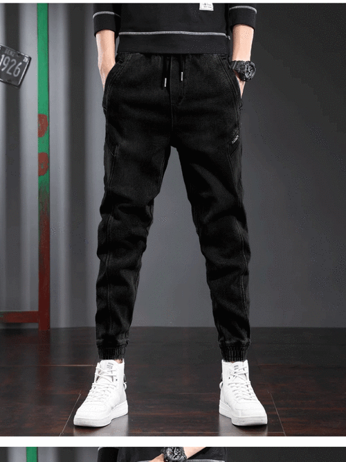 网红潮牌裤子男韩版潮流休闲裤男士时尚新款束脚裤修身百搭男裤潮