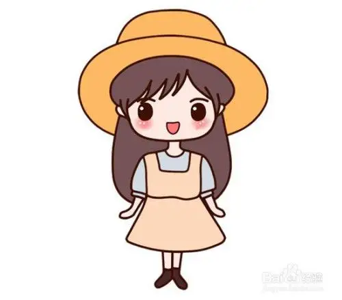 人物简笔画女孩-百度经验