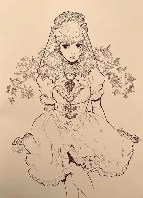 让宅男无法抗拒的线描少女,光是看.就已经热血沸腾!精致!