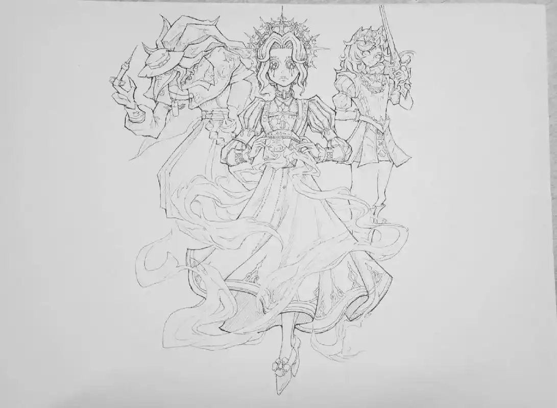 第五人格手绘  超喜欢这个图,终于画完了 就是原图糊的一批(wy能不能