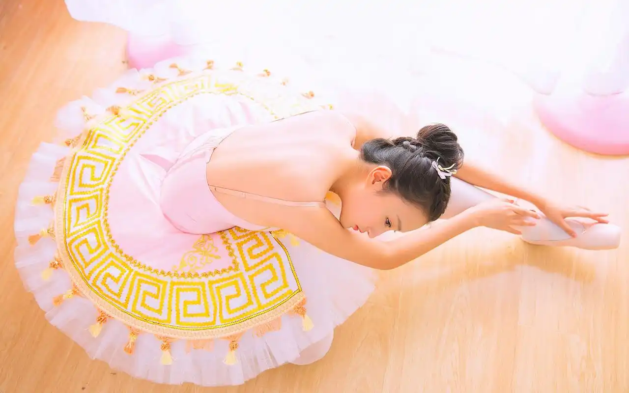 日系芭蕾舞少女唯美室内写真电脑高清桌面壁纸