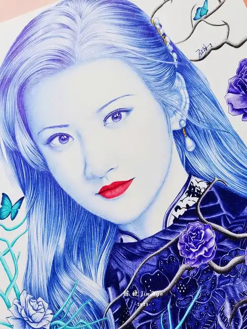 圆珠笔手绘 《司藤》景甜