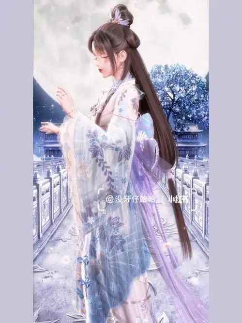 闪耀暖暖古风蓝紫色搭配分享