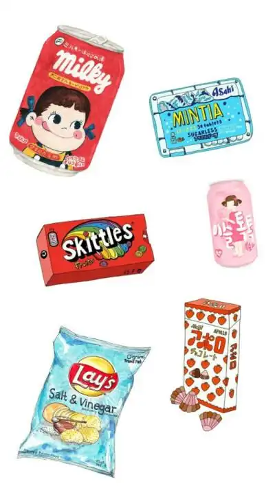 零食平铺壁纸图.