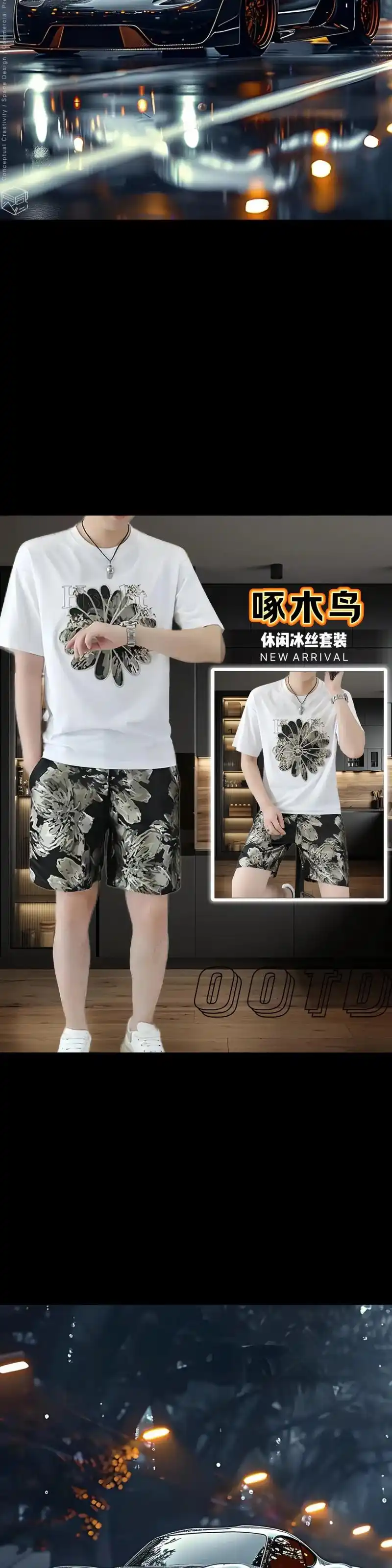 啄木鸟男士夏季休闲套装,这款圆领短袖短裤两件套,采用韩版薄款设计