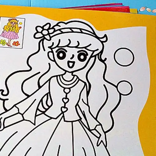 儿童涂色diy颜料水彩画水粉画涂鸦画填色画画书儿童手工当季新品益智