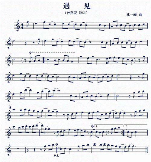 遇见 歌谱 五线谱