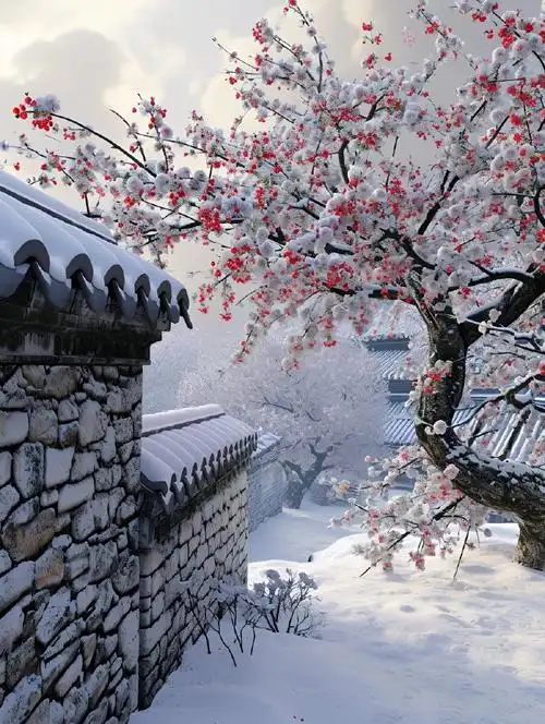 梅须逊雪三分白,雪却输梅一段香.#转发接龙开新年