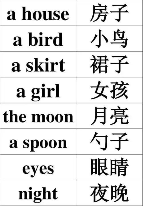 北京市朝阳区英语一年级上册课堂活动手册单词卡片可打印