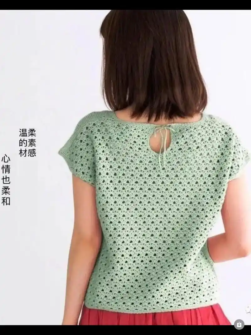 钩织结合的美衣.【夏日小衫】钩织结合的美衣,前面棒针,后面钩 - 抖音