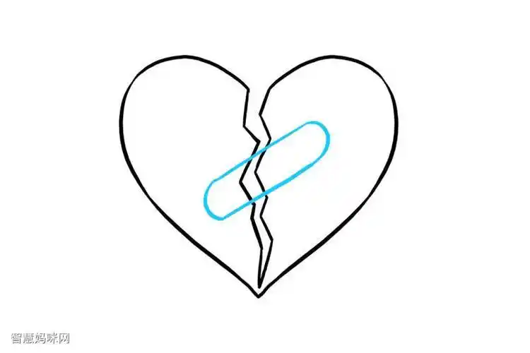 心碎画简笔画如何画破碎的心-图2如何画破碎的心-图1简笔画作品完成图