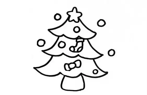 圣诞树彩色画法教程简笔画