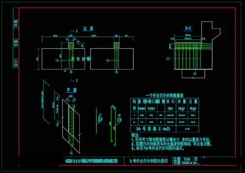桥台挡块钢筋构造图cad图