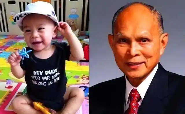 娱乐:霍启刚带9岁儿子拜祭霍英东,霍中曦手拿鲜花神情肃穆悼念太爷爷