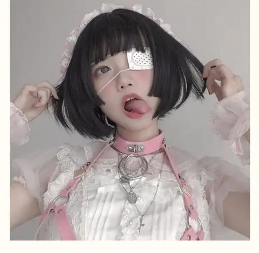 姬发式假发女短发波波bobo头日系公主切学生圆脸cos假毛全头套式