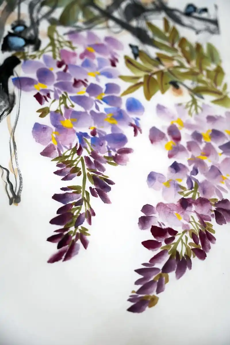 国画紫藤花作品欣赏 - 抖音