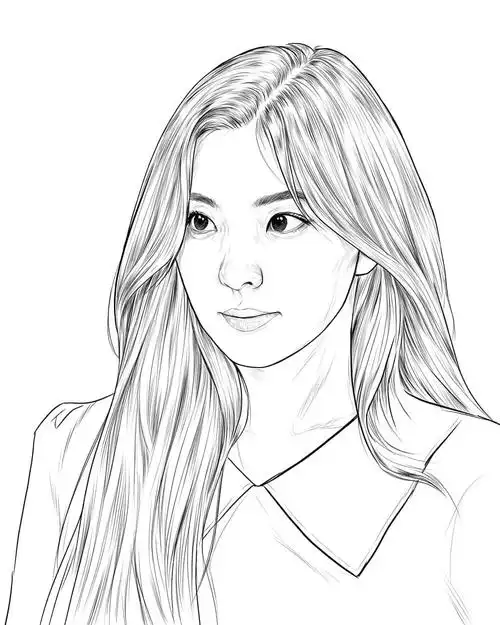 大神的美女线描,真的太绝了,干净利落的线条,临摹起来!