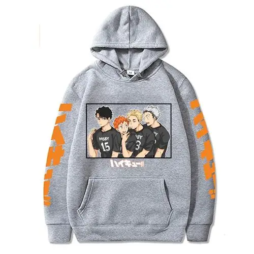 haikyuu 排球少年卡通日动漫宽松连帽卫衣帽衫男hoodies