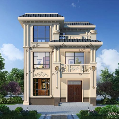 三层新农村自建房屋欧式小开间豪华大气别墅设计图纸全套施工水电