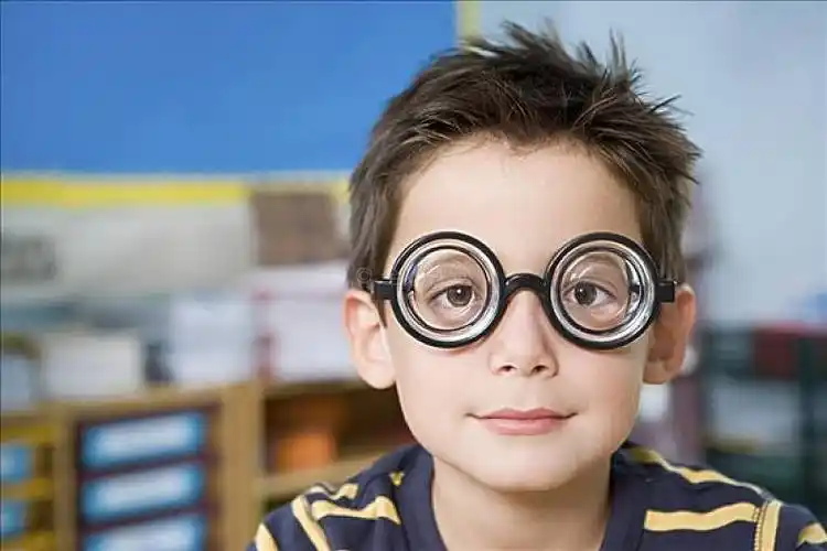 男孩,戴着,新奇,眼镜