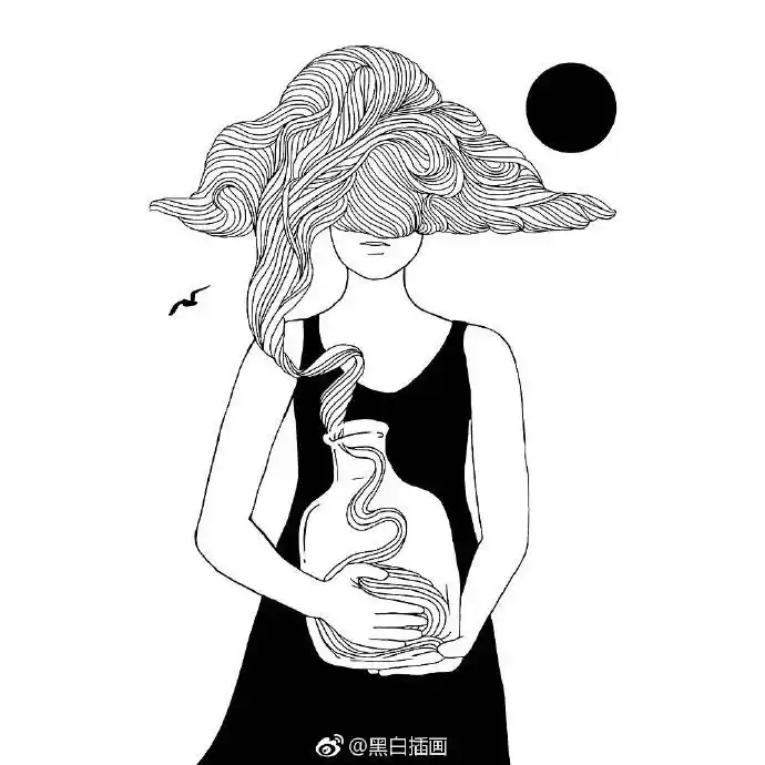 黑白插画##线条艺术#作者norman duenas的黑白手绘作品