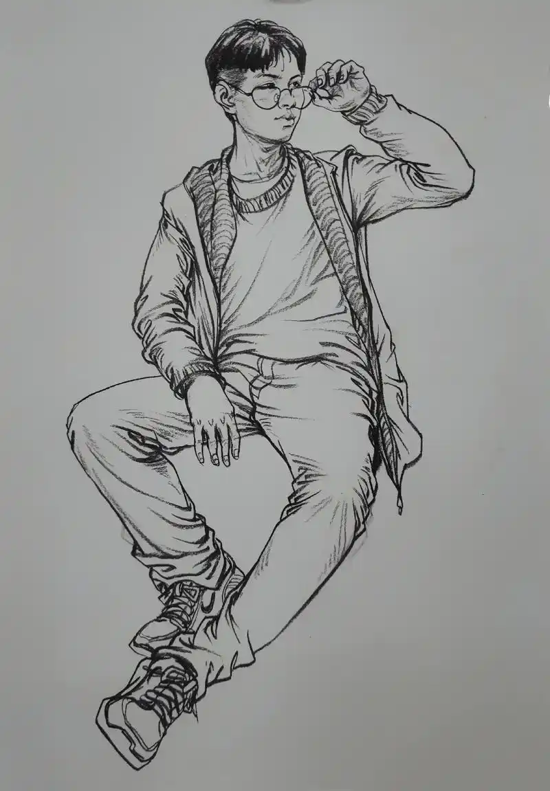 速写初学者画照片抄衣纹即可衣纹公式在这